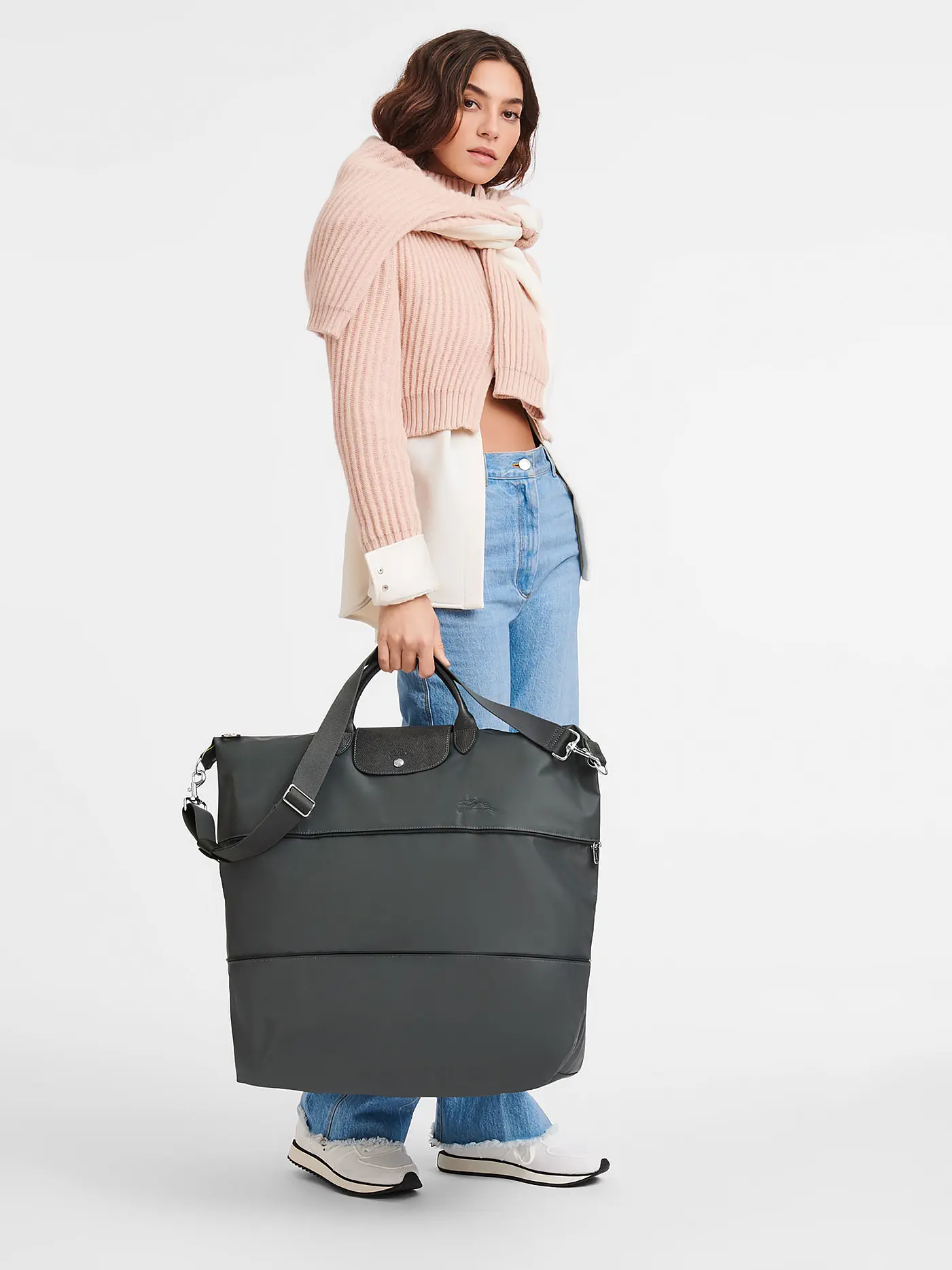 LONGCHAMP | Le Pliage Green Erweiterbare Reisetasche, Graphite | 